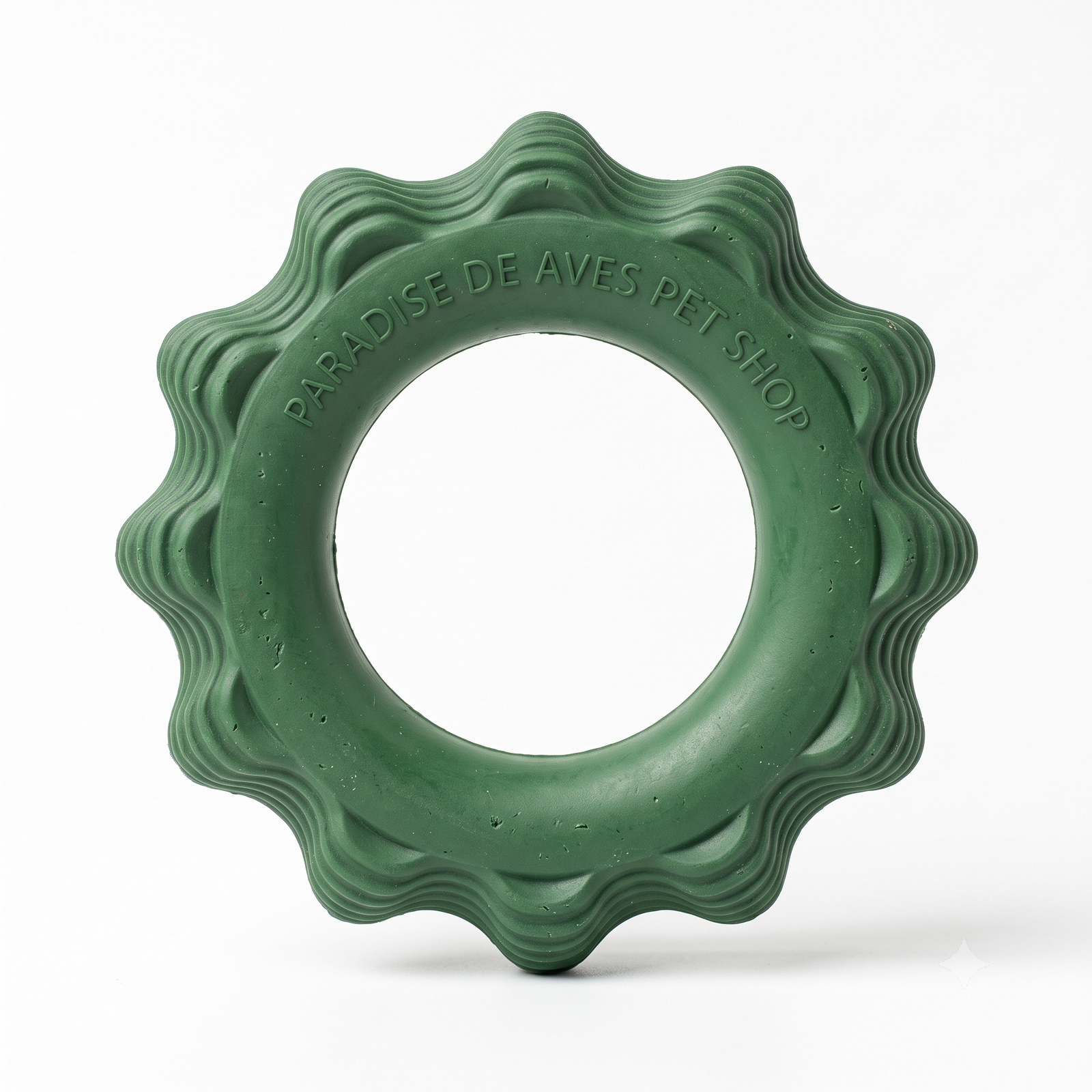 Paradise De Aves Pet Shop Wavy Ridged Green Ring Dog Chew Toy