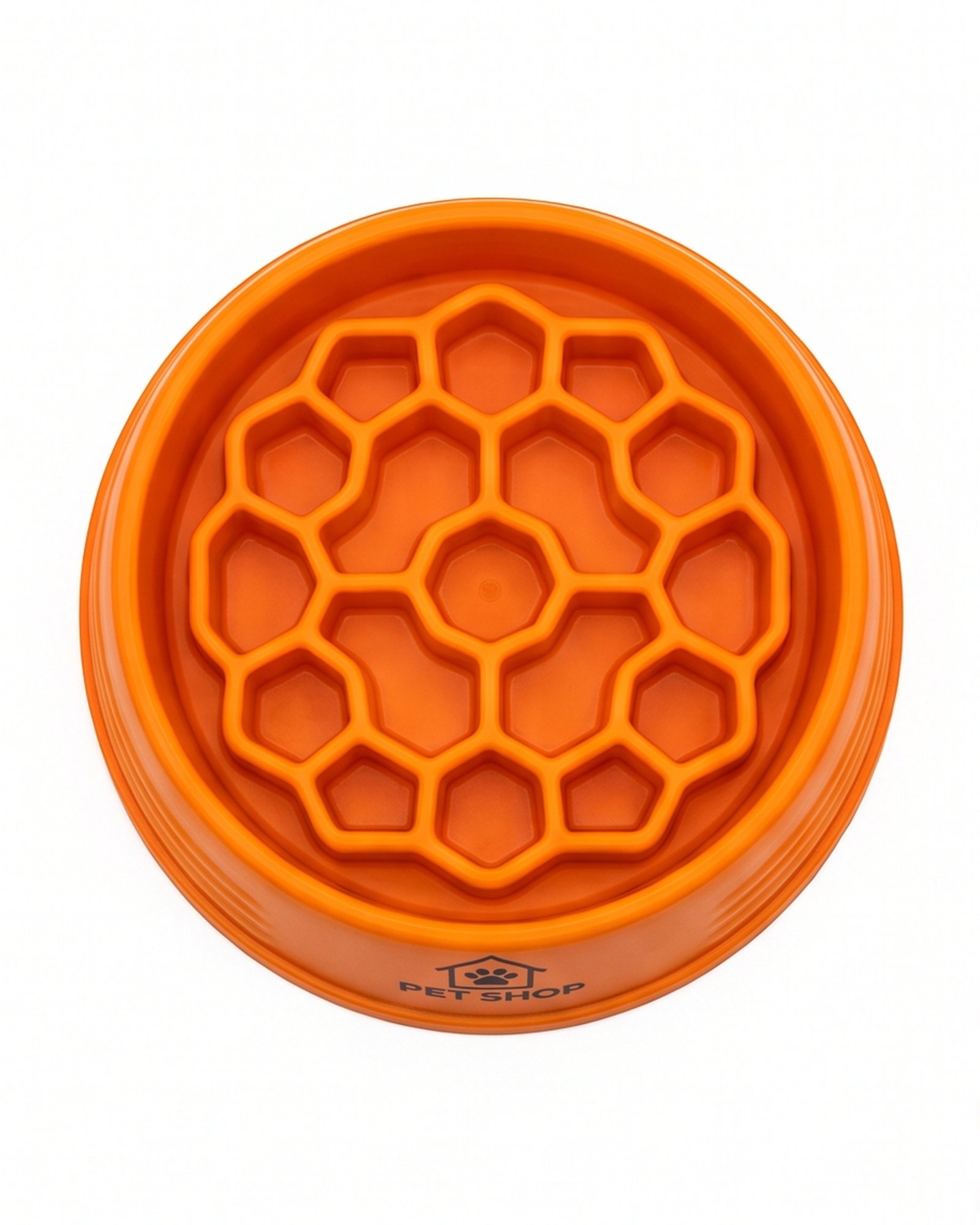 Pet Shop EddyRolex Dj Corp Honeycomb Slow Feeder Dog Bowl - Orange